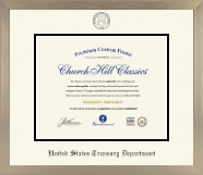 United States Treasury Department diploma frame - Icon in Light Champagne