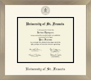 University of St. Francis in Illinois diploma frame - Icon in Light Champagne