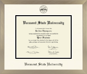 Vermont State University diploma frame - Icon in Light Champagne