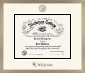 Wesleyan College Georgia diploma frame - Icon in Light Champagne
