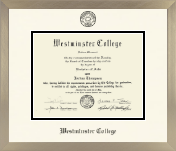 Westminster College in Missouri diploma frame - Icon in Light Champagne