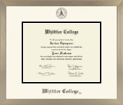 Whittier College diploma frame - Icon in Light Champagne