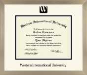 Western International University diploma frame - Icon in Light Champagne