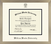 William Woods University diploma frame - Icon in Light Champagne