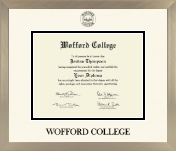 Wofford College diploma frame - Icon in Light Champagne