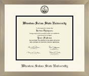 Winston-Salem State University diploma frame - Icon in Light Champagne