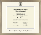 Western University of Health Sciences diploma frame - Icon in Light Champagne