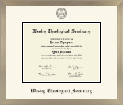 Wesley Theological Seminary diploma frame - Icon in Light Champagne