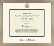 State of Illinois diploma frame - Icon in Light Champagne