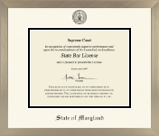 State of Maryland diploma frame - Icon in Light Champagne