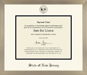 State of New Jersey diploma frame - Icon in Light Champagne