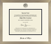 State of Ohio diploma frame - Icon in Light Champagne