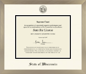 State of Wisconsin diploma frame - Icon in Light Champagne