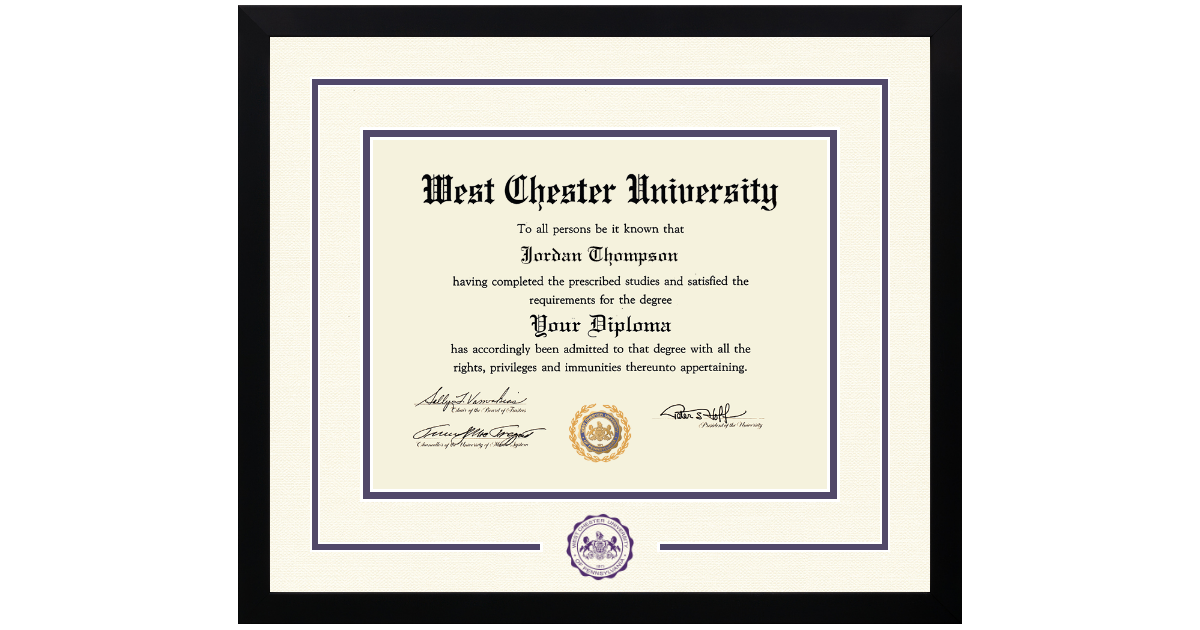 West Chester University Diploma Frame | Church Hill Classics