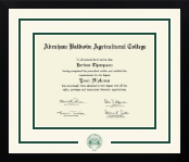 Abraham Baldwin Agricultural College diploma frame - Dimensions Spirit in Gotham