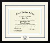 Frank Phillips College diploma frame - Dimensions Spirit in Gotham