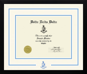 Delta Delta Delta Sorority diploma frame - Dimensions Spirit in Gotham