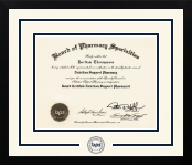 Board of Pharmacy Specialties diploma frame - Dimensions Spirit in Gotham