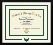 University of Wisconsin Green Bay diploma frame - Dimensions Spirit in Gotham