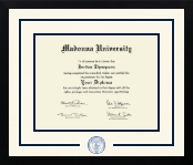 Madonna University diploma frame - Dimensions Spirit in Gotham