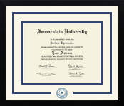 Immaculata University diploma frame - Dimensions Spirit in Gotham
