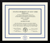State University of New York at Fredonia diploma frame - Dimensions Spirit in Gotham