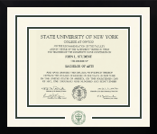 State University of New York at Oswego diploma frame - Dimensions Spirit in Gotham