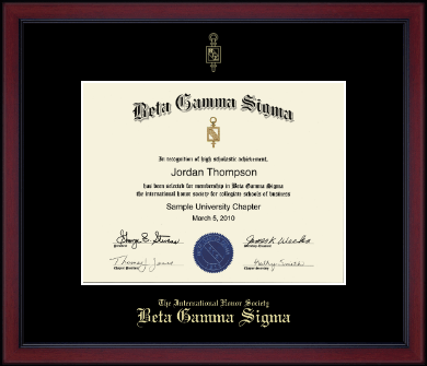 Beta Gamma Sigma Honor Society certificate frame - Gold Embossed Achievement Edition Certificate Frame in Academy