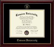 Towson University Gold Embossed Diploma Frame in Gallery