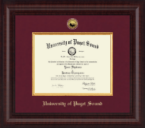 University of Puget Sound Presidential Gold Engraved Diploma Frame in Premier