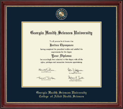 Georgia Health Sciences University diploma frame - Masterpiece Medallion Diploma Frame in Kensington Gold