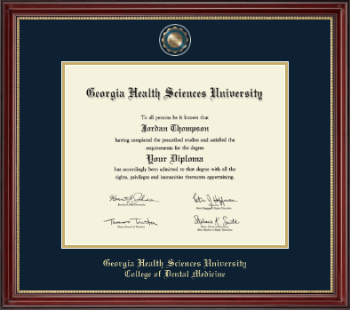 Georgia Health Sciences University diploma frame - Masterpiece Medallion Diploma Frame in Kensington Gold