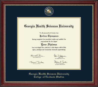 Georgia Health Sciences University diploma frame - Masterpiece Medallion Diploma Frame in Kensington Gold