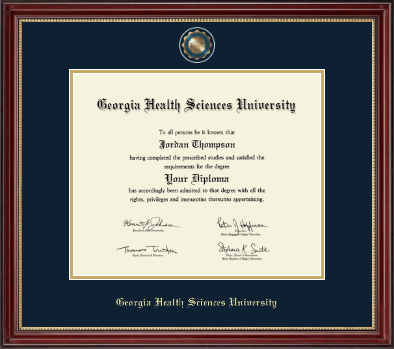 Georgia Health Sciences University diploma frame - Masterpiece Medallion Diploma Frame in Kensington Gold