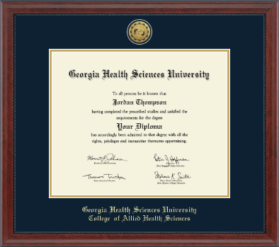 Georgia Health Sciences University diploma frame - Gold Engraved Diploma Frame in Signature