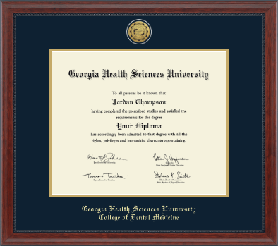 Georgia Health Sciences University diploma frame - Gold Engraved Diploma Frame in Signature