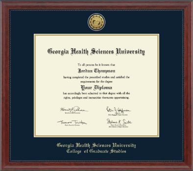 Georgia Health Sciences University diploma frame - Gold Engraved Diploma Frame in Signature