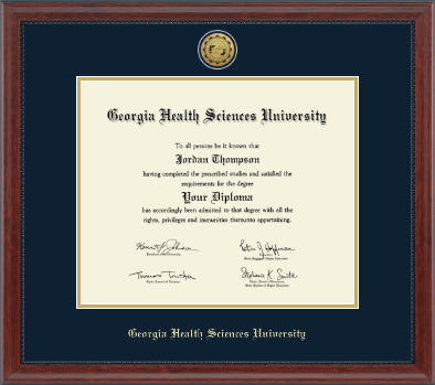 Georgia Health Sciences University diploma frame - Gold Engraved Diploma Frame in Signature