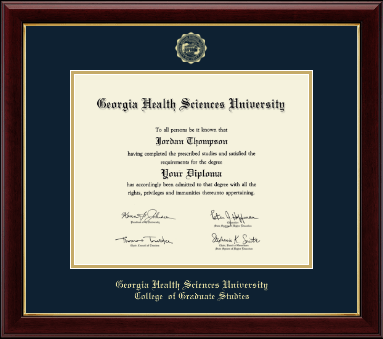 Georgia Health Sciences University diploma frame - Gold Embossed Diploma Frame in Gallery