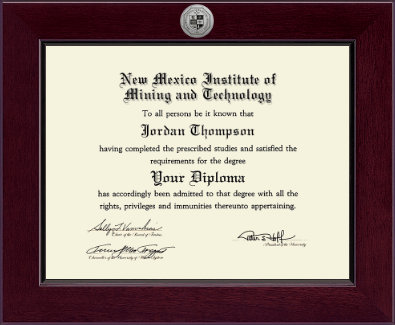 New Mexico Institute of Mining & Technology diploma frame - Century Silver Engraved Diploma Frame in Cordova