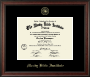 Moody Bible Institute diploma frame - Gold Embossed Diploma Frame in Studio