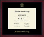 Weatherford College Gold Embossed Academy Edition Diploma Frame in Academy