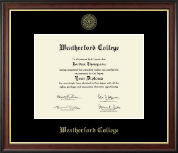 Weatherford College Gold Embossed Diploma Frame in Studio Gold