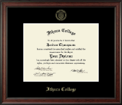 Ithaca College Gold Embossed Diploma Frame in Studio