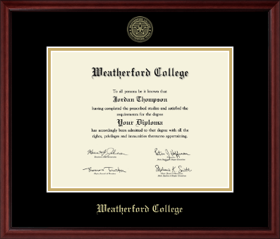 Weatherford College diploma frame - Gold Embossed Diploma Frame in Camby