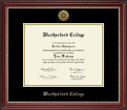 Weatherford College diploma frame - Gold Engraved Medallion Diploma Frame in Kensington Gold