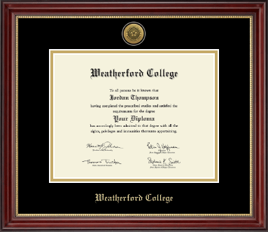 Weatherford College diploma frame - Gold Engraved Medallion Diploma Frame in Kensington Gold
