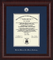 United States Air Force Academy Presidential Silver Engraved Diploma Frame in Premier