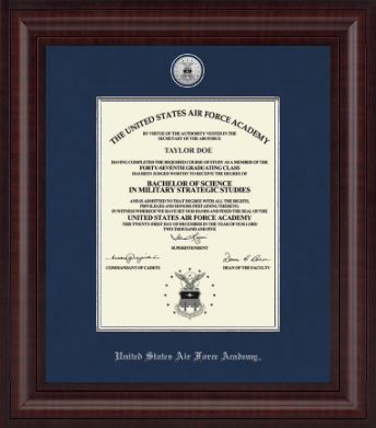 United States Air Force Academy diploma frame - Presidential Silver Engraved Diploma Frame in Premier
