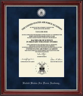United States Air Force Academy diploma frame - Silver Engraved Medallion Diploma Frame in Kensington Silver